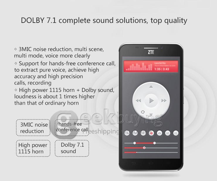 ZTE Grand S II S291 5.5inch FHD Android 4.2 2GB 16GB Smartphone MSM8974AB 2.2GHz Quad Core IPS Screen 3G - Gray
