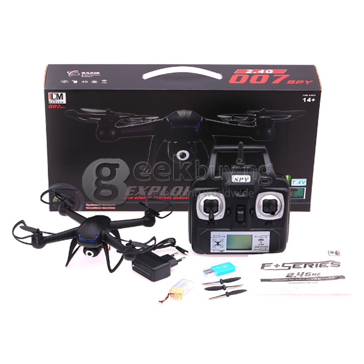 DM007 4CH RC Quadcopter 5.0MP HD Camera 2.4GHz 6 Axis Gyro 3D Rollover with CF Mode - Black