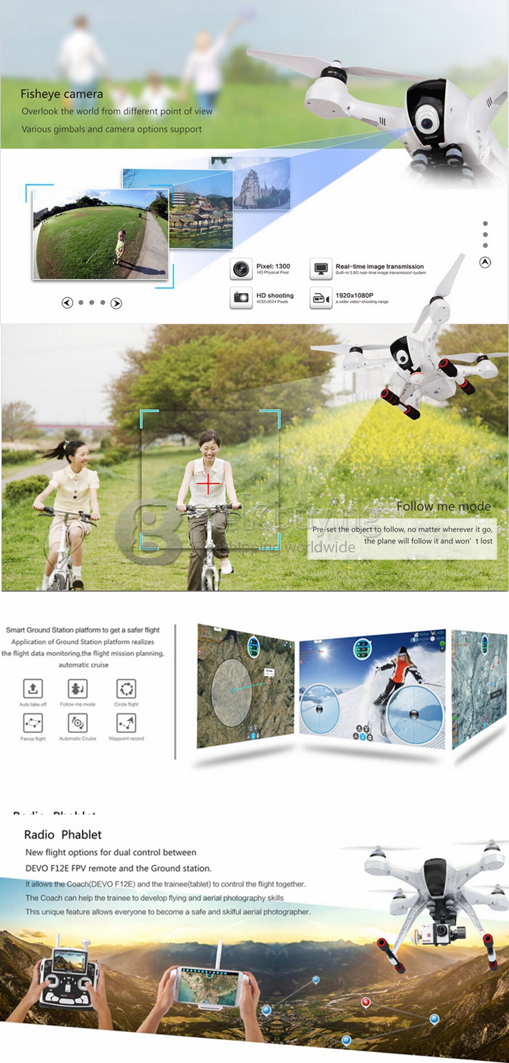 Walkera QR X350 Premium RC Quadcopter 2.4G Bluetooth GPS/GLONASS DEVO F12E ILOOK HD Aerial View Cam FPV RTF Follow Me