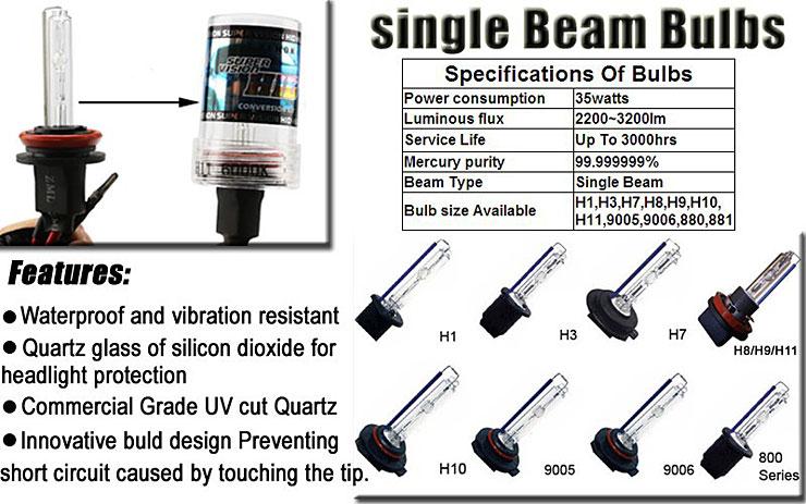 9005/HB3 55W 4300K 12V Xenon HID Kit Car Headlight Slim Ballast Xenon Bulb Warm White light - Black