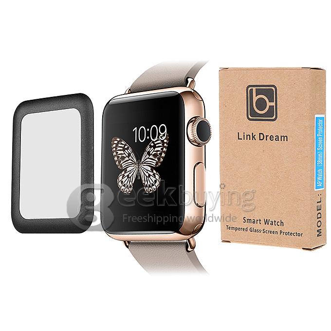 Premium Glass Film 0.2mm Tempered Glass Screen Protector for Smart Watch Apple Watch 38mm - Black