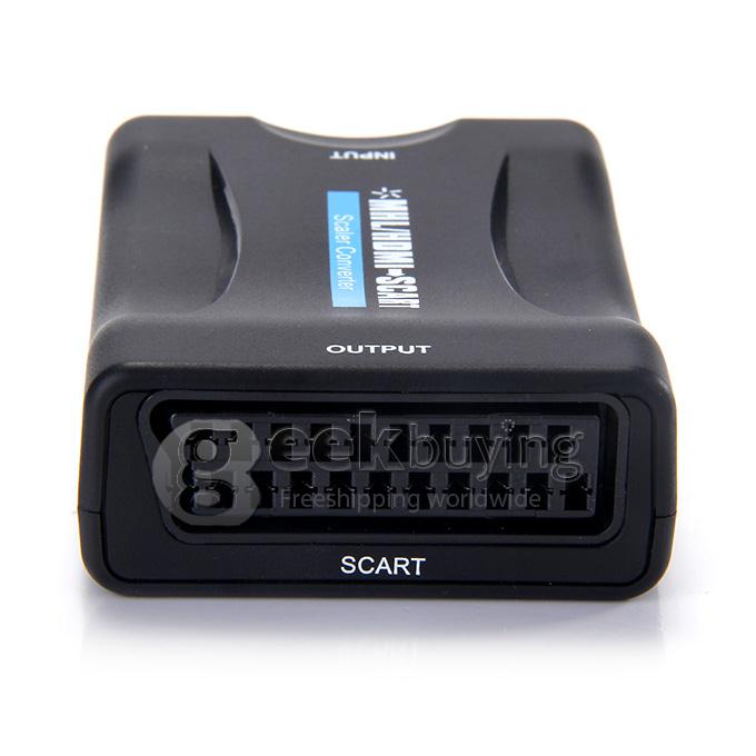 New HDMI to SCART Composite Video Converter Stereo Audio Adapter SKY HD Blu-Ray - Black