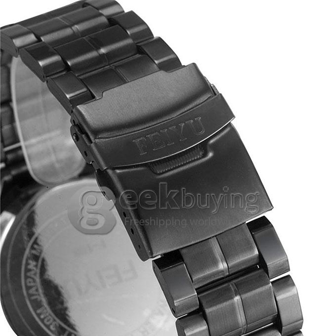 YR WH246 Luxury LED Display Men Sports Outdoor Quartz Watches With Large Round Dial - Black