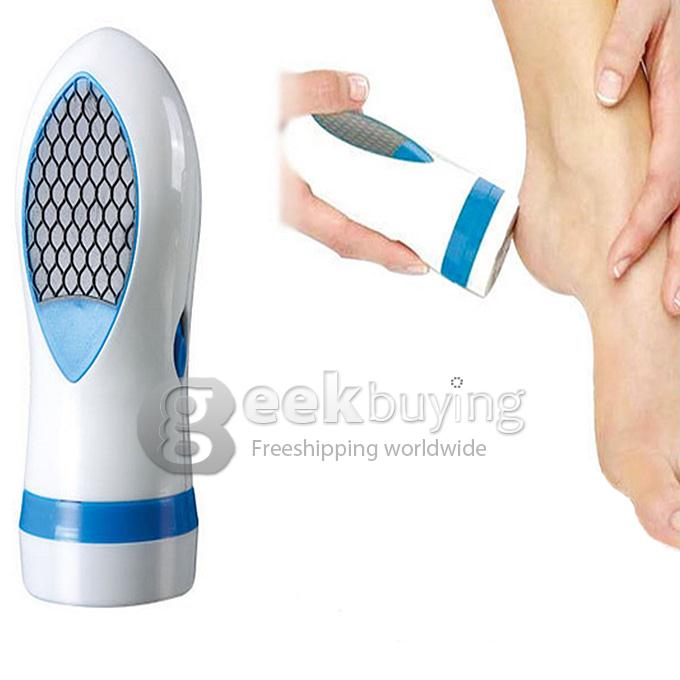 Two Speed Ped Egg Kit Exfoliator Foot File Callus Dry Skin Remover With Filing Plate - White