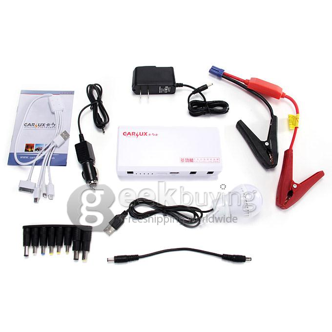 C100 8000mAH Carlux Multi-function Jump Starter Emergency Mobile Power Bank Portable Car Battery Charger - White
