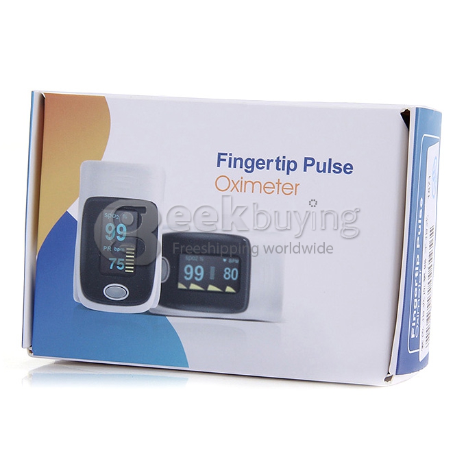 2 In 1 Finggertip Pulse Oximeter Blood Oxygen Device Pluse Rate Oxygen Saturation of Blood LED Display - Black