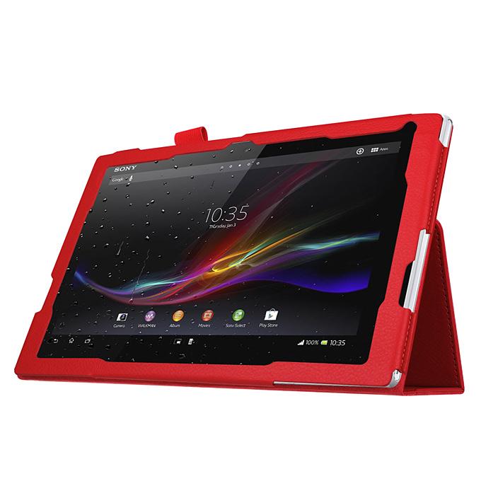 High Quality Folio PU Leather Stand Cover Case For Sony Xperia Z4 Tablet PC - Red