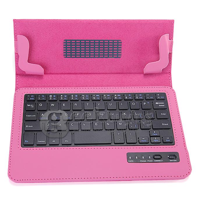 S600 Removable Wireless Bluetooth 3.0 ABS Keyboard With PU Leather Case For 8 Inch Tablet PC - Pink