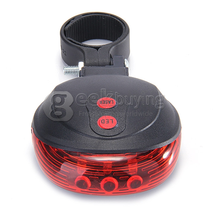 2 Straight Lines Red Laser + 3 Mode 3-LED Bike Tail Weatherproof Warning Safety Light ( 2 x AAA)