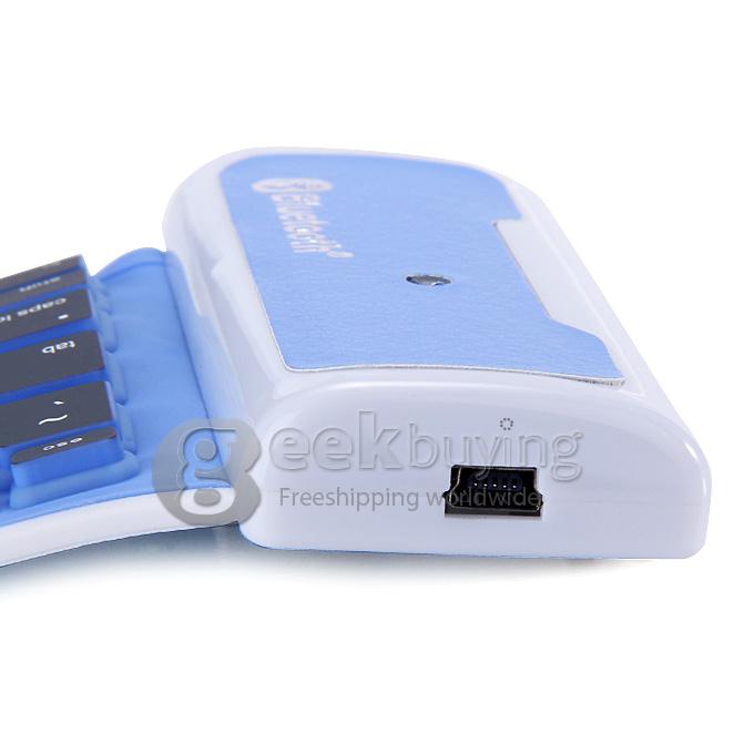 WP002 Foldable Wireless Bluetooth 2.0 Keyboard Portable Chocolate Mini Keyboard for PC Tablet Laptop - Blue