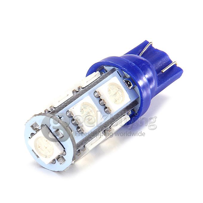 T10-5050-9SMD T10 3W 100-Lumen 9x5050 SMD LED Car Light Bulb Fog/Parking/Reading Lamp(2-Pack/DC 12V) - Blue
