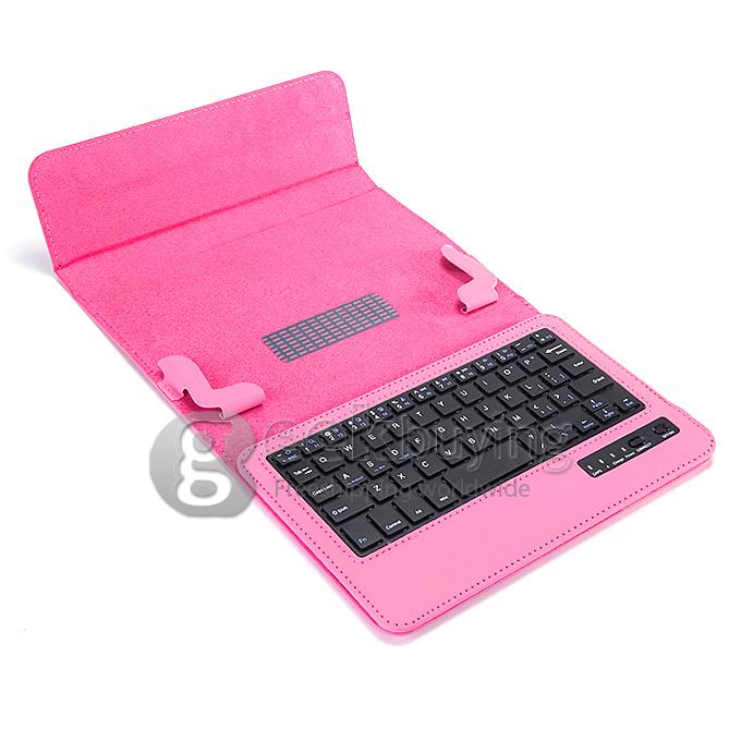 S600 Removable Wireless Bluetooth 3.0 ABS Keyboard With PU Leather Case For 8 Inch Tablet PC - Pink
