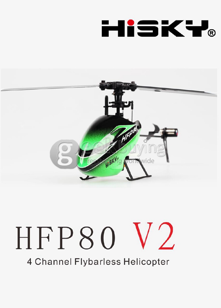 Hisky HFP80 V2 4CH Flybarless RC Helicopter 6 Axis Gyro With New X-6S