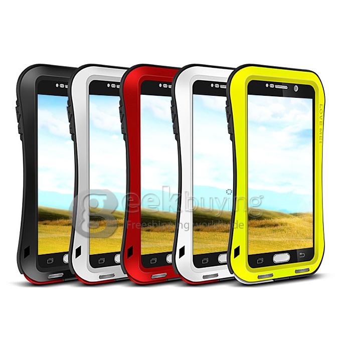 Lovemei Dirt/Snow/Shockproof Powerful Thin Waist Series Gorilla Glass Metal Cover Case For Samsung Galaxy S6 - Black