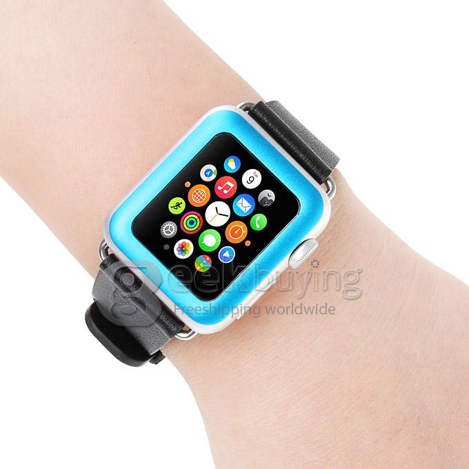 Premium Glass Film 0.2mm Tempered Glass Screen Protector for Smart Watch Apple Watch 42mm - Blue