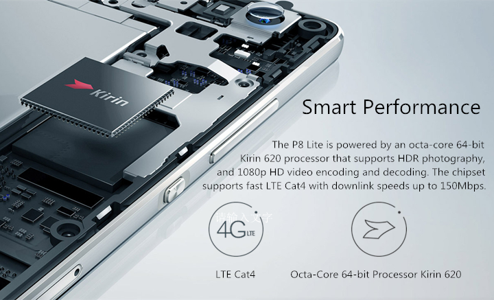 Huawei P8 Lite 5.0inch Android 5.0 2GB 16GB 4G Smartphone 64bit Hisilicon Kirin 620 Octa Core 13.0MP Smart PA - Black