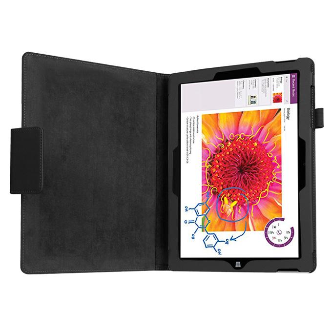 New Folio PU Leather Keyboard Stand Cover Case For 10.8 Inch Microsoft Surface 3 Tablet - Black