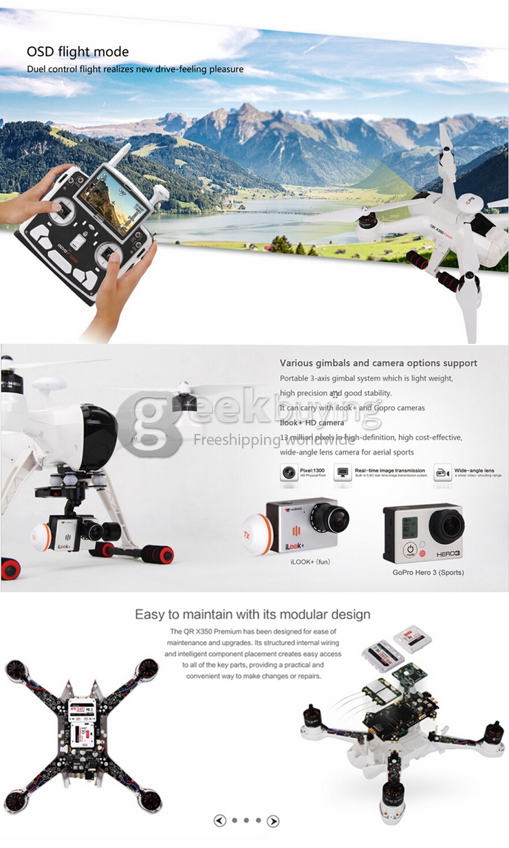 Walkera QR X350 Premium RC Quadcopter 2.4G Bluetooth GPS/GLONASS DEVO F12E ILOOK HD Aerial View Cam FPV RTF Follow Me