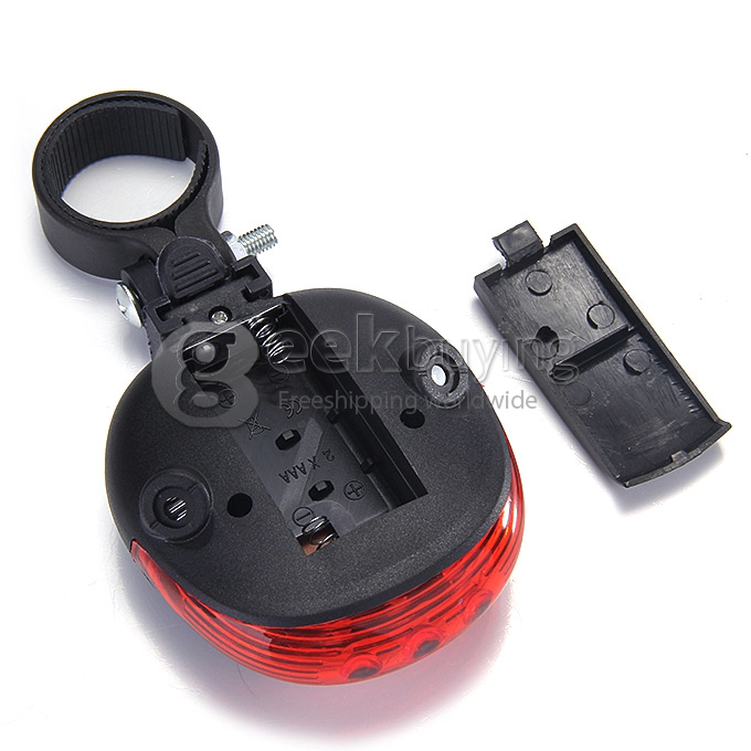 2 Straight Lines Red Laser + 3 Mode 3-LED Bike Tail Weatherproof Warning Safety Light ( 2 x AAA)