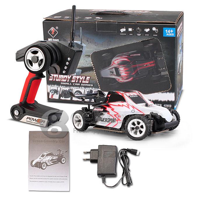 Wltoys K979 Super RC Racing Car 1:28 2.4GHz 4WD Off Road SUV Brushed 30KM/H High Speed Electronic Drift Car - White+Red