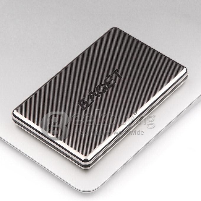 EAGET G50 High Speed USB 3.0 1TB External Hard Drives Portable Stainless Steel Encryption Mobile Hard Disk - Black