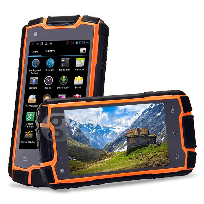 DIGOOR DG1 Plus IP68 Rugged Phone 4.0inch Android 4.4 MTK6582 Quad Core 1.3GHz 1GB 8GB 5.0MP Walkie Talkie Miracast - Orange