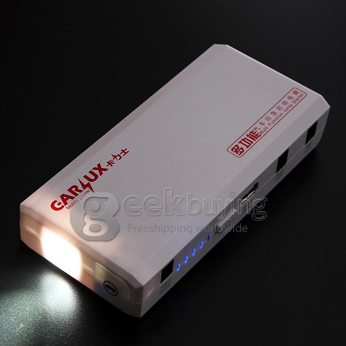 C100 8000mAH Carlux Multi-function Jump Starter Emergency Mobile Power Bank Portable Car Battery Charger - White