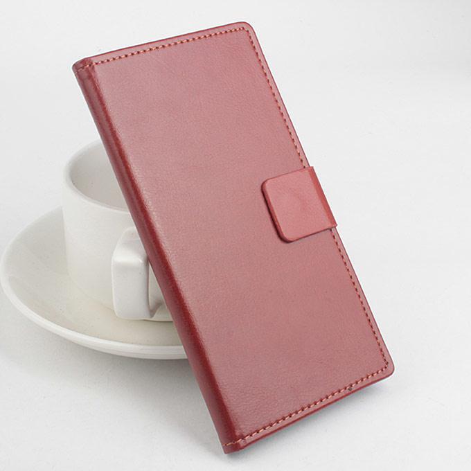 Protective Hard Cover Flip Stand Leather Case for Cubot X11 Smartphone - Brown