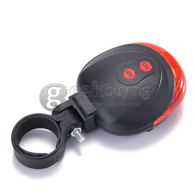 2 Straight Lines Red Laser + 3 Mode 3-LED Bike Tail Weatherproof Warning Safety Light ( 2 x AAA)