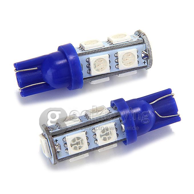 T10-5050-9SMD T10 3W 100-Lumen 9x5050 SMD LED Car Light Bulb Fog/Parking/Reading Lamp(2-Pack/DC 12V) - Blue