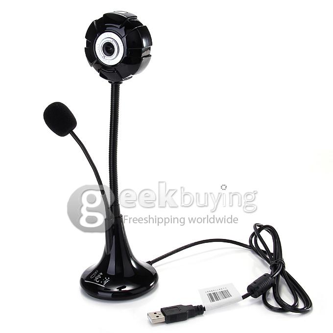 MoonBay Adjustable Round HD USB Web Camera With Microphone For Windows & Mac OS - Black