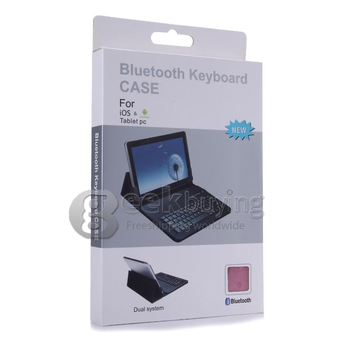 S600 Removable Wireless Bluetooth 3.0 ABS Keyboard With PU Leather Case For 8 Inch Tablet PC - Pink