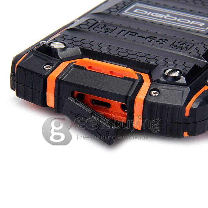 DIGOOR DG1 Plus IP68 Rugged Phone 4.0inch Android 4.4 MTK6582 Quad Core 1.3GHz 1GB 8GB 5.0MP Walkie Talkie Miracast - Orange