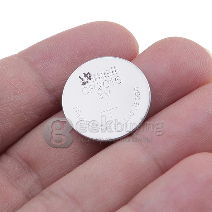 Maxell CR2016 220mAh 3V Lithium Battery with Button Design (5 PCs) - Silver