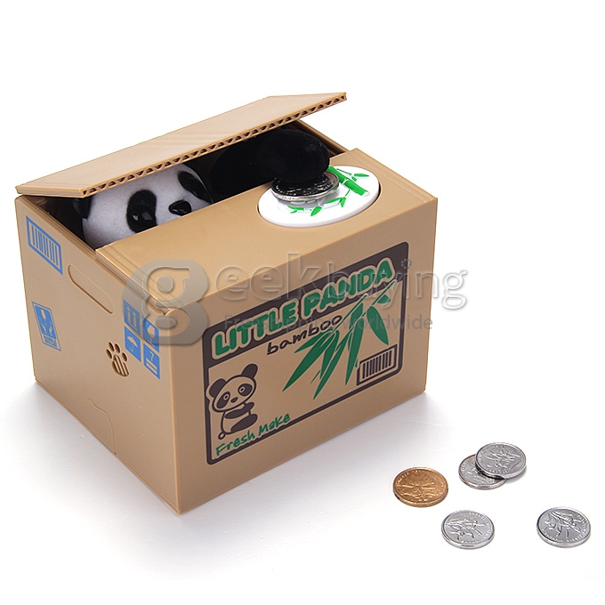 Cute Panda Piggy Bank Novel Money Saving Box For Home Office Desks