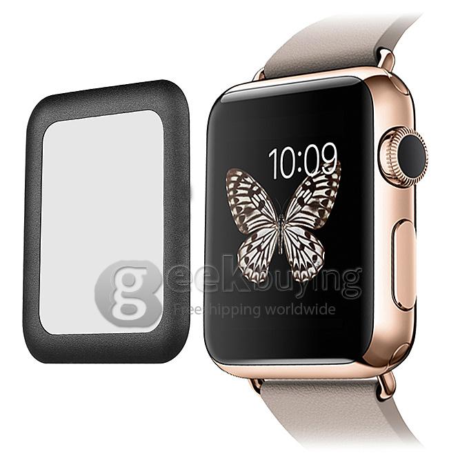 Premium Glass Film 0.2mm Tempered Glass Screen Protector for Smart Watch Apple Watch 38mm - Black