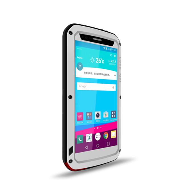 Lovemei Dirt/Snow/Shockproof Powerful Metal Gorilla Glass Cover Case For Nexus LG G4 - Silver