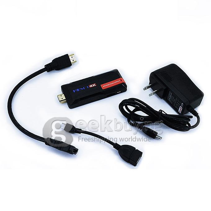 MK809 Android 4.4 TV Stick 4K Dongle RK3288 Quad Core 2G/8G HDMI H.265 802.11 b/g/n BT4.0 DLNA Wimo - Black