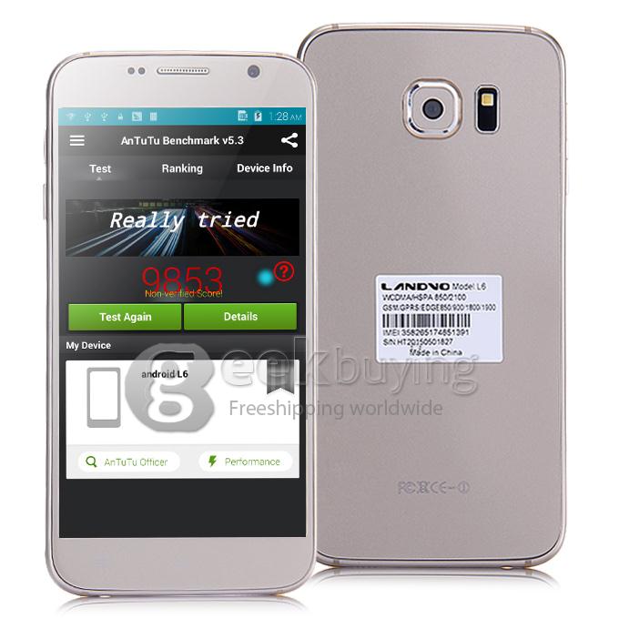 LANDVO L6 5.0inch QHD MTK6572 Dual Core 1.0GHz Smartphone Android 4.4 512MB 4GB 2.0MP Dual Camera 3G - Gold