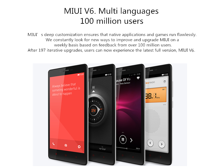 Xiaomi Redmi Note 5.5inch 4G LTE MIUI V6 1GB 8GB Smartphone Snapdragon MSM8916 Quad Core 1.2GHz 13.0MP GPS/OTG - White