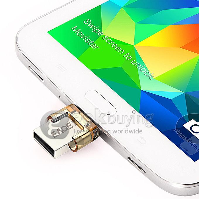 Eaget V8 USB2.0 8GB OTG Micro USB Flash Drive U Disk Memory Disk For Smartphones / Tablets - Silver