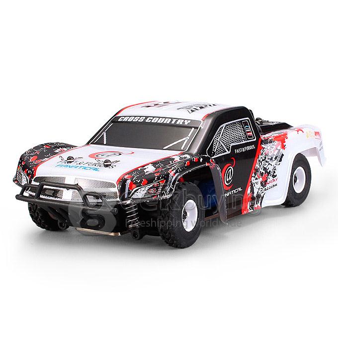 Wltoys K999 RC Truck Brushed 1/28 4WD RTR with Alloy Chassis Structure - Red + Black