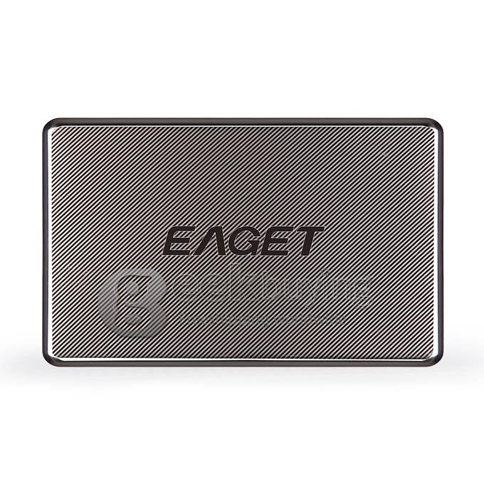 EAGET G50 High Speed USB 3.0 1TB External Hard Drives Portable Stainless Steel Encryption Mobile Hard Disk - Black
