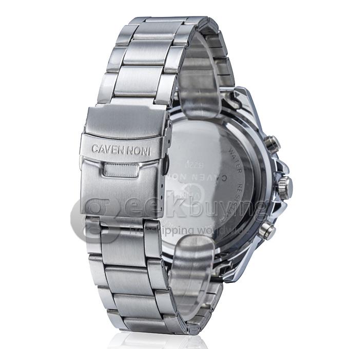 YR NONI-001 Fashion Electronic Quartz Men Sports Watch With Analog & Digital Dual Time Display - Yellow + Silver