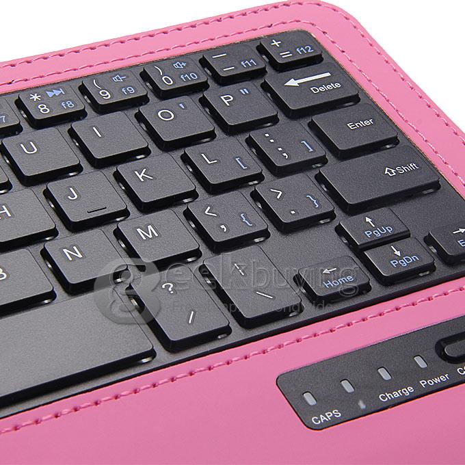 S600 Removable Wireless Bluetooth 3.0 ABS Keyboard With PU Leather Case For 8 Inch Tablet PC - Pink