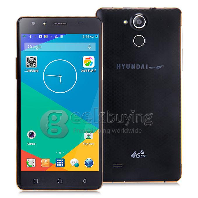 HYUNDAI Q6 Plus 5.5inch 4G LTE Android 4.4 Smartphone 64-bit MTK6732 Quad Core 1.5GHz 1GB 8GB 8.0MP Smart Wake- Black
