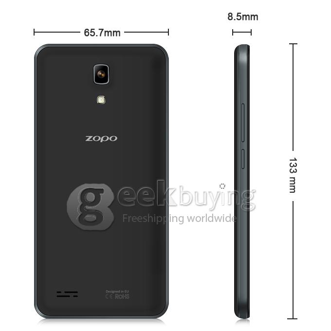ZOPO ZP330 4.5inch 4G LTE Android 5.1 Smartphone 64bit MTK6735 Quad Core 1.0Ghz 1GB RAM 8GB ROM Miracast - Black