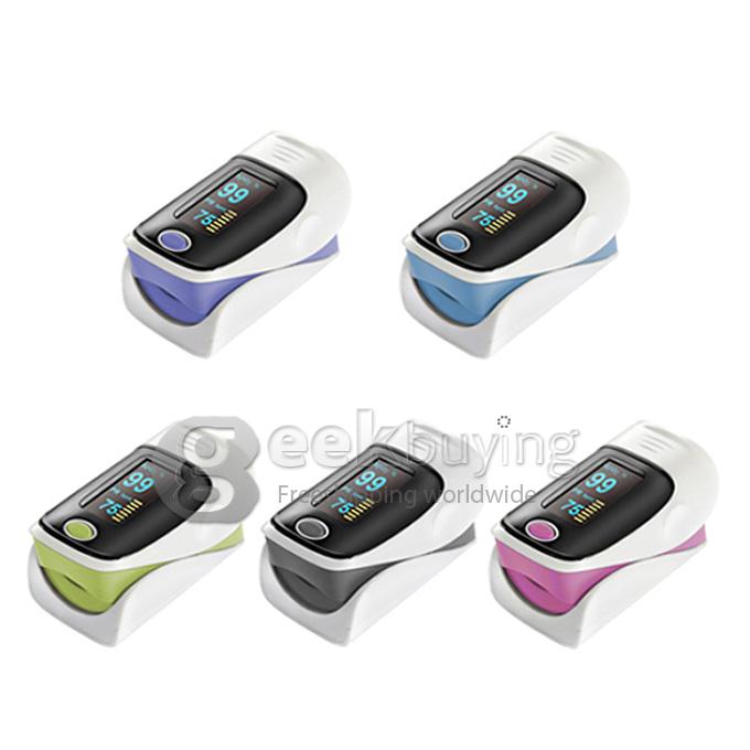 2 In 1 Finggertip Pulse Oximeter Blood Oxygen Device Pluse Rate Oxygen Saturation of Blood LED Display - Black