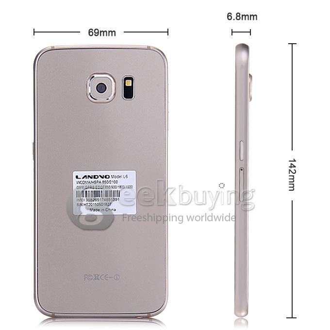 LANDVO L6 5.0inch QHD MTK6572 Dual Core 1.0GHz Smartphone Android 4.4 512MB 4GB 2.0MP Dual Camera 3G - Gold