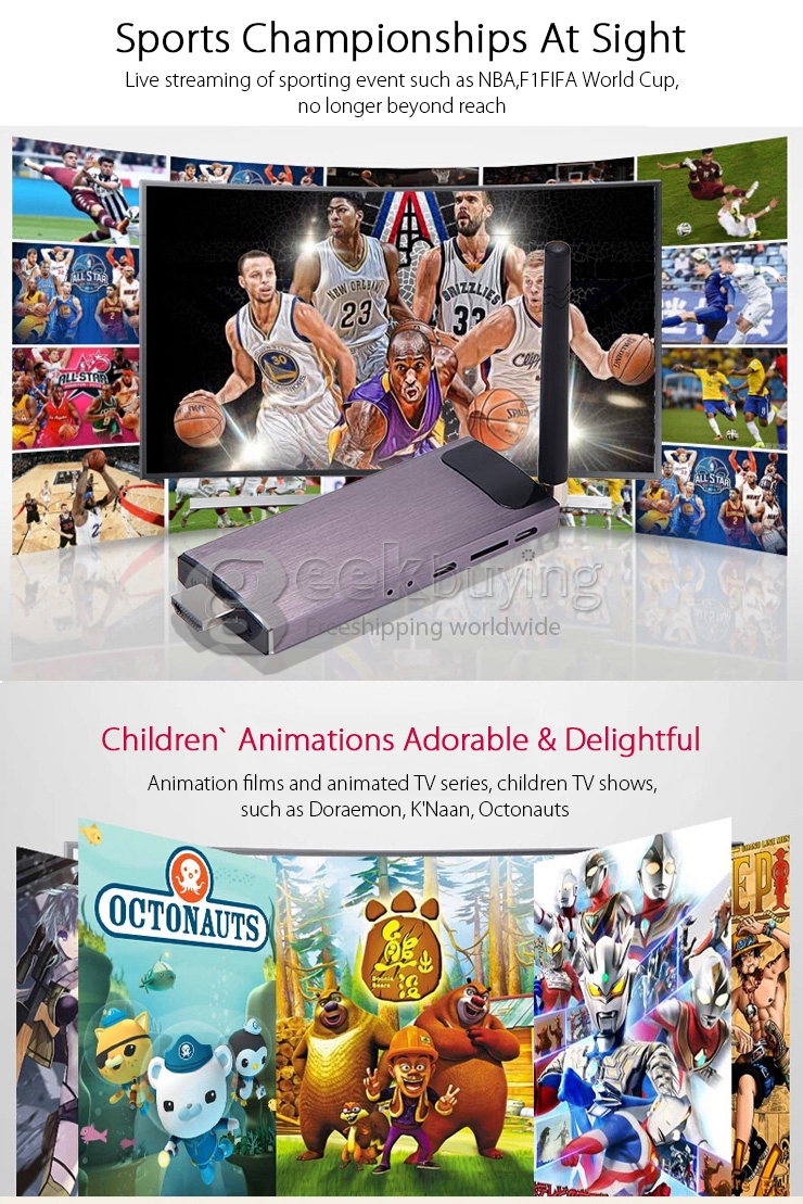 MK903IV Android 4.4.2 Mini TV Dongle RK3188T Quad Core 2G/8G 802.11b/g/n BT4.0 HDMI 1080P DLNA Miracast Airplay